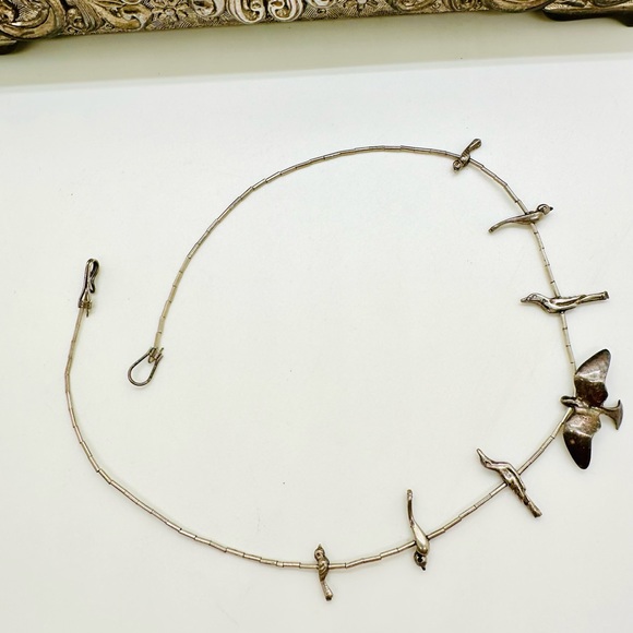 Vintage Sterling Silver Sterling Fetish Bird Necklace - Picture 7 of 10